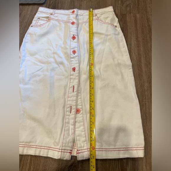 Urban Outfitters White Denim Button Down Midi Skirt - Picture 4 of 7